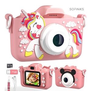 Digital Camcorder Camera Pink Unicorn Case + 32GB SD Card BLACK FRIDAY SALE